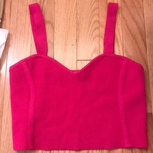 Zara hot pink crop top